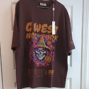 G West New York Brown Graphic Tee P2P 28 L33